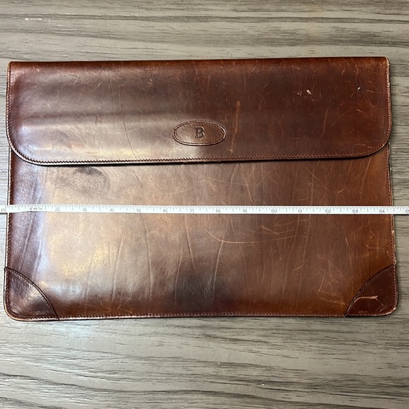 BALLY BROWN LEATHER DOCUMENT/ PORTFOLIO CASE - Picture 15 of 16